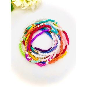 Boho beaded bracelet/necklace stack